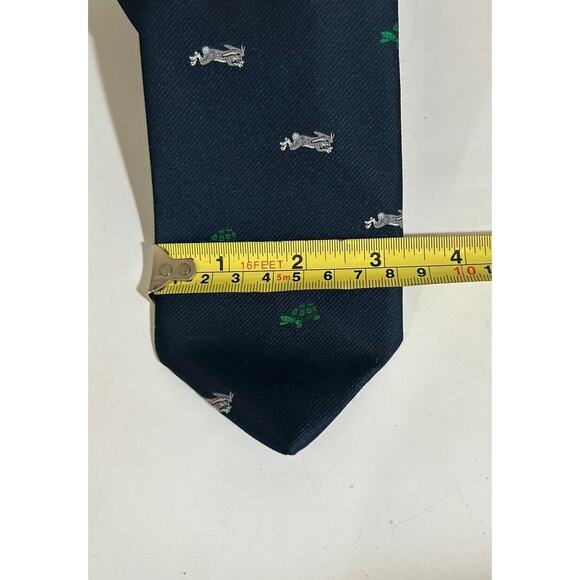 Chipp Tortoise & The Hare Blue Club Tie Vintage Navy Turtle Rabbit MINT Poly - Picture 8 of 8